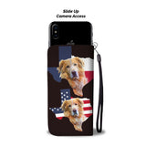 Amazing Golden Retriever Dog On Map Print Wallet Case-Free Shipping-Tx State