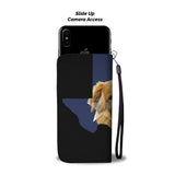 Golden Retriever Dog On Black Print Wallet Case-Free Shipping-Tx State