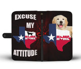 Golden Retriever Dog (Attitude) Print Wallet Case-Free Shipping-TX State