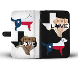 Golden Retriever Dog TX Love Print Wallet Case-Free Shipping-TX State