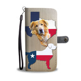 Cute Golden Retriever Dog Print Wallet Case-Free Shipping-TX State