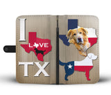 Cute Golden Retriever Dog Print Wallet Case-Free Shipping-TX State