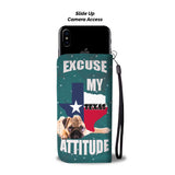 Cute Pug Dog Print Wallet Case-Free Shipping-TX State