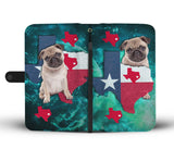 Awesome Pug Dog Print Wallet Case-Free Shipping-TX State
