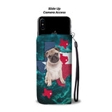 Awesome Pug Dog Print Wallet Case-Free Shipping-TX State