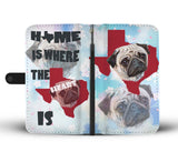 Cute Pug Dog Art Print Wallet Case-Free Shipping-TX State
