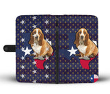 Cute Basset Hound Dog Print Wallet Case-Free Shipping-TX State