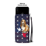 Cute Basset Hound Dog Print Wallet Case-Free Shipping-TX State