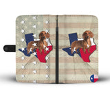 Cute Dachshund Dog Print Wallet Case-Free Shipping-TX State
