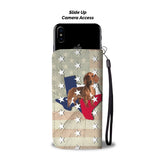 Cute Dachshund Dog Print Wallet Case-Free Shipping-TX State