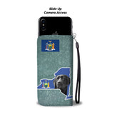 Black Labrador Dog Print Wallet Case-Free Shipping-NY State