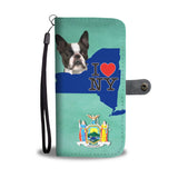 Boston Terrier Dog Print Wallet Case-Free Shipping-NY State