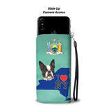Boston Terrier Dog Print Wallet Case-Free Shipping-NY State