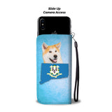 Cute Akita Dog Print Wallet Case-Free Shipping-CT State