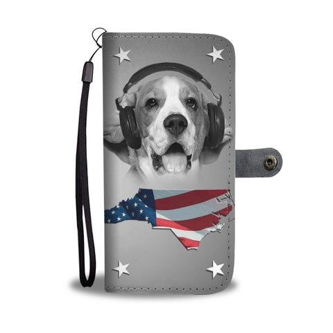 Cute Beagle Dog Print Wallet Case- Free Shipping-NC State