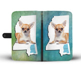 Cute Chihuahua Dog Print Wallet Case-Free Shipping-MS State