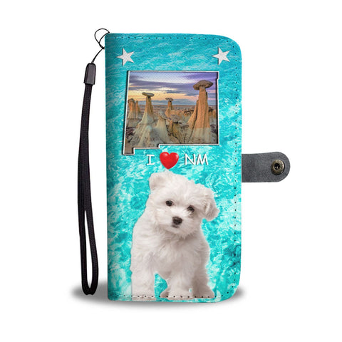 Cute Maltese Dog Print Wallet Case-Free Shipping-NM State