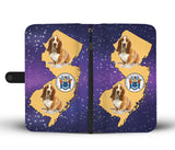 Cute Basset Hound Dog Print Wallet Case-Free Shipping-NJ State