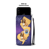 Cute Basset Hound Dog Print Wallet Case-Free Shipping-NJ State