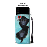Black German Shepherd Dog Print Wallet Case-Free Shipping-NJ State