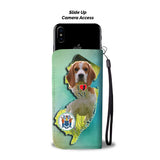 Cute Beagle Dog Print Wallet Case-Free Shipping-NJ State