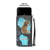 Cute Dachshund Dog Print Wallet Case-Free Shipping-WI State