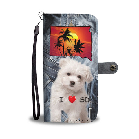 Cute Maltese Dog Print Wallet Case-Free Shipping-SD State