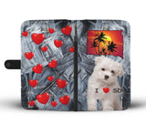 Cute Maltese Dog Print Wallet Case-Free Shipping-SD State