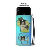 Border Collie Dog Print Wallet Case-Free Shipping-WI State