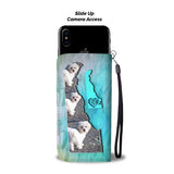 Cute Maltese Dog Print Wallet Case-Free Shipping-DE State