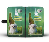 Cute Maltese Dog Print Wallet Case-Free Shipping-ID State
