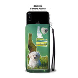Cute Maltese Dog Print Wallet Case-Free Shipping-ID State