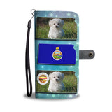 Cute Maltese Dog Print Wallet Case-Free Shipping-KS State