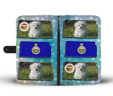 Cute Maltese Dog Print Wallet Case-Free Shipping-KS State