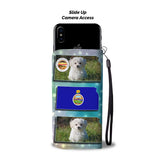 Cute Maltese Dog Print Wallet Case-Free Shipping-KS State