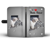 Cute Maltese Dog Print Wallet Case-Free Shipping-RI State