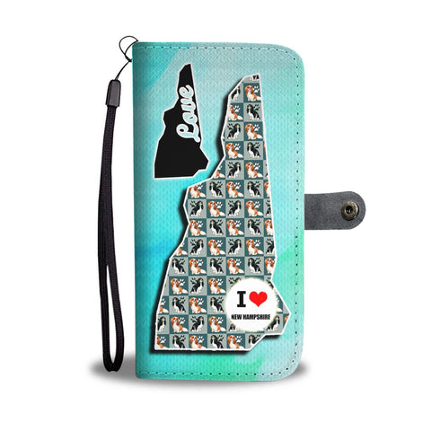 Cavalier King Charles Spaniel Dog Pattern Print Wallet Case-Free Shipping-NH State