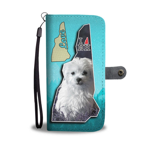 Cute Maltese Dog Print Wallet Case-Free Shipping-NH State