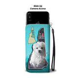 Cute Maltese Dog Print Wallet Case-Free Shipping-NH State