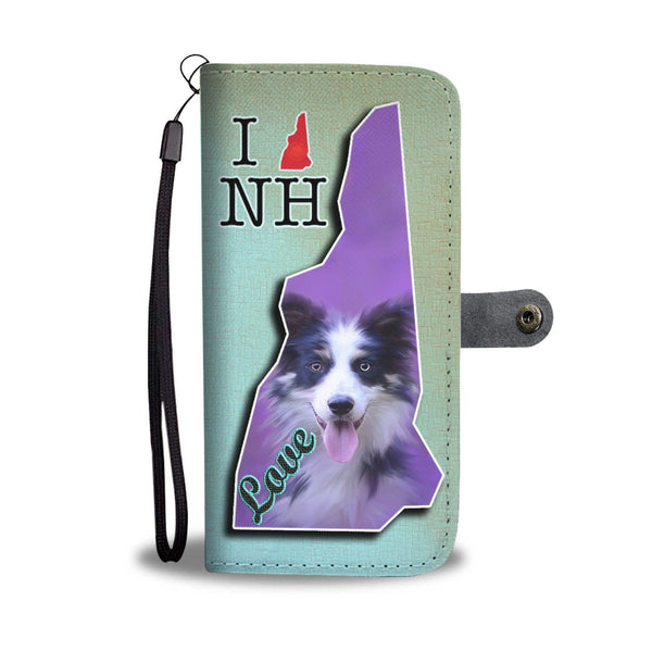 Border Collie Dog Print Wallet Case-Free Shipping-NH State