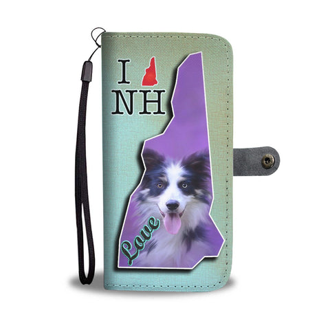 Border Collie Dog Print Wallet Case-Free Shipping-NH State