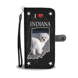 Cute Maltese Dog On Black Print Wallet Case-Free Shipping-IN State