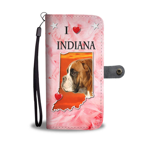 Boxer Dog Print Wallet Case-Free Shipping-IN State