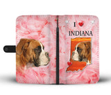 Boxer Dog Print Wallet Case-Free Shipping-IN State