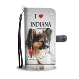 Cute Papillon Dog Print Wallet Case-Free Shipping-IN State