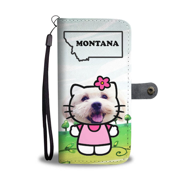 Cute Maltese Dog Print Wallet Case-Free Shipping-MT State