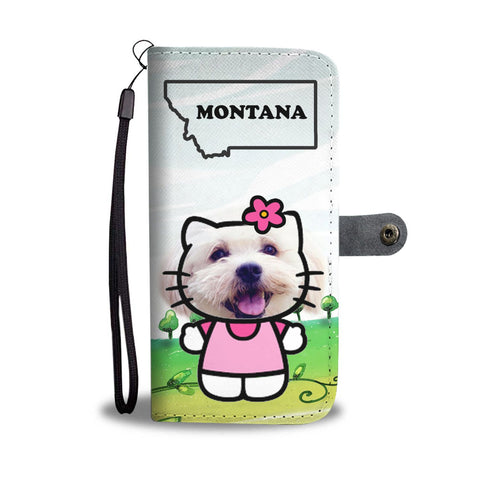Cute Maltese Dog Print Wallet Case-Free Shipping-MT State