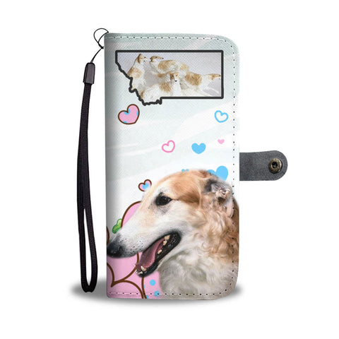 Borzoi Dog Print Wallet Case-Free Shipping-MT State