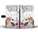 Borzoi Dog Print Wallet Case-Free Shipping-MT State