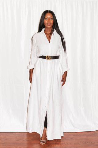 Primrose Button down Collared Dress Alliyah collared maxi dress